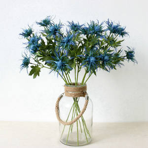 A-1075 Simulation Mer Houx Artificiel Chardon Pulvérisation Eryngo Faux <span class=keywords><strong>Eryngium</strong></span> <span class=keywords><strong>Foetidum</strong></span> Fleur pour Pièce Maîtresse De Mariage Décor À La Maison - Product Image 4