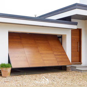 Porte de <span class=keywords><strong>garage</strong></span> moderne en aluminium grain de bois avec panneaux isolés et finition durable pour Villa House Residential <span class=keywords><strong>Double</strong></span> Car <span class=keywords><strong>Garage</strong></span> - Product Image 3