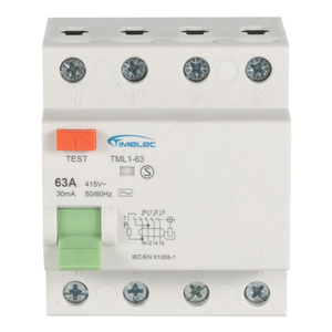 Oem/odm timelec แม่เหล็กไฟฟ้า AC Type 3P + N TML1-63 RCD 4P rccb เบรกเกอร์วงจร63A - Product Image 1