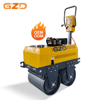 Compacteur vibrant à double tambour diesel GZD Changfa 178F, largeur 600 mm, mini-compacteur routier manuel