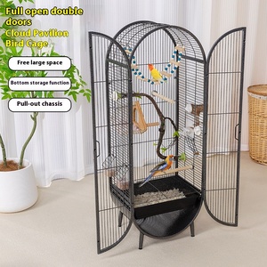 Cage à oiseaux en métal et acrylique Yunge avec motif solide, Villa pour oiseaux Xuan Feng Peony, Cage de observation pour perroquets Budskin avec fermeture à bouton - Product Image 4