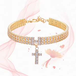 Ashion-<span class=keywords><strong>collar</strong></span> de perro personalizado con diamantes ostentosos, pulsera para el propietario, venta al por mayor - Product Image 2