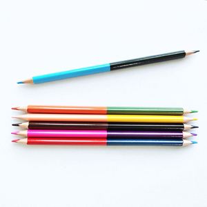 Juego de Lápices de Colores Personalizados de Madera HB de Dos Colores para Dibujo Artístico, Lápices de Colores Pastel y de Óleo, Forma Hexagonal, para Uso Escolar y de Oficina, Regalo de Cumpleaños - Product Image 1