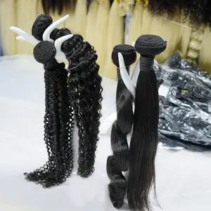 Vendedor de cabello malayo sin procesar, cabello lacio rizado de seda virgen de 40 pulgadas, trama de cabello 100 humano malayo Remy
