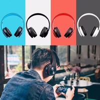 Headphone LED Nirkabel untuk Ruang Kelas, Headset Bluetooth Stereo HiFi Lipat dengan Mikrofon Terintegrasi untuk Smartphone & Tablet