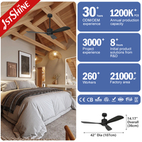 Ventilateur de plafond professionnel 1stshine en bois massif, commande intelligente, qualité durable, pales réversibles, économie d'énergie