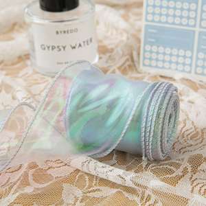 Ruban en organza irisé de 4/6 cm pour emballage cadeau style Fairycore, 10 yards/rouleau, vente en gros - Product Image 4