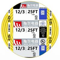 Câble électrique en cuivre isolé PVC Linsheng 12/3 NM-B 600V pour câblage industriel