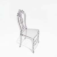 Chaise professionnelle transparente en PC, chaise en cristal monobloc pour cérémonie de mariage, événement, fête, banquet, location