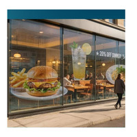 Écran LED holographique transparent ultra-fin, affichage sur verre transparent pour salle d'exposition et devanture de magasin
