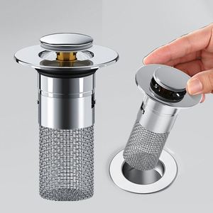 Nouveau 2026 Panier-filtre pop-up en acier inoxydable pour lavabo de salle de bain, attrape-cheveux et bouchon de vidange - Product Image 5
