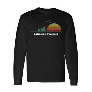 T-shirt a maniche lunghe con stampa souvenir Lakeside Virginia Sunset - Product Image 2
