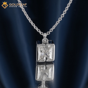 Goldleaf Wholesale 1CT Round Brilliant Cut Bezel Set Moissanite GRA Certified Gift <b>Pendant</b> Necklace 925 <b>Silver</b> Unisex - Product Image 2