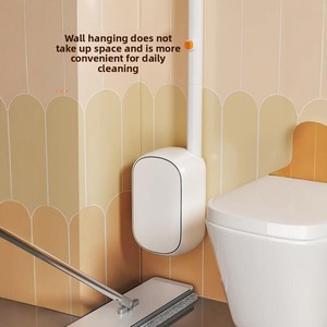 Nuevo cepillo de limpieza para inodoro Zenidoo, ecológico, de pared, desechable, para uso doméstico, de silicona, PP y TPR. - Product Image 4