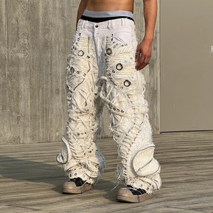 DiZNEW Nouvelle livraison de jeans pour hommes de grande rue en coton durable de haute qualité Jeans pour hommes à jambe droite Jeans pour hommes de grande taille - Product Image 1