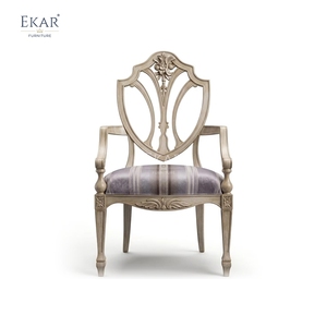 Chaise de salle à manger Lyric Floral à dossier en forme d'écran |   Sièges de style néoclassique français de luxe - EKAR - Product Image 2