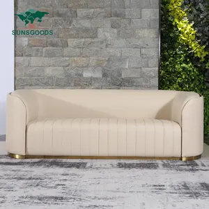 Luxus Ledersofa gebogenes Kommode-Zimmer Wohnzimmer Sofa-Sets italienisches modernes Wohnzimmer Möbel Couch