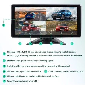 Monitor de Pantalla Táctil Inalámbrico GreenYi de 10.36'' con CarPlay y Android Auto, 4 Canales, Cámaras Delanteras, Laterales y Traseras de 1080P para Camiones, Remolques y Autobuses - Product Image 4