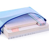 Carpeta de Archivos Personalizada A4 con Cierre de Cremallera y Malla de PVC, con Logotipo, para Organización de Oficina y Hogar, Carpeta para Conferencias