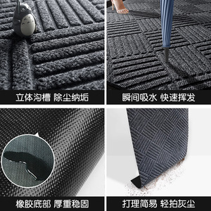 Tire Tread Floor <b>Mat</b> Rectangle Gray Geometric Abstraction Anti <b>Slip</b> Washable Rubber Commercial Outdoor Entrance <b>Mat</b> - Product Image 3