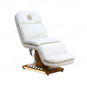 Qunpeng vendita calda a Base di grano di legno pedale elettrico bellezza Spa massaggio tavolo salone ciglia pieghevole mobili con luce - Product Image 5