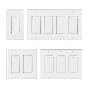 LEDEAST DS-122S 110V Smart Home Automation Google Home Alexa Voice Control Press Button US Standard Smart WiFi Switch