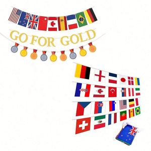 Vente en gros de bannières de décoration personnalisées de haute qualité pour tous les sports du monde entier, drapeau en ficelle 14x21cm - Product Image 5