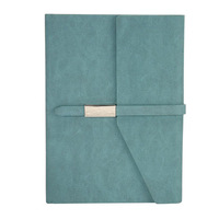 Carnet de planification A5 personnalisé en gros, imprimé, à feuilles mobiles, avec couverture en tissu de lin bleu de haute qualité et marque-page, idéal comme cadeau