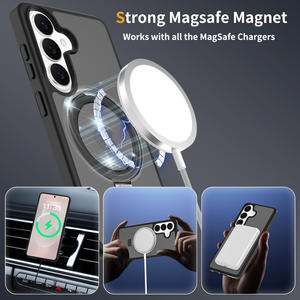 Funda Magnética para Teléfono Móvil con Soporte para <span class=keywords><strong>Samsung</strong></span> <span class=keywords><strong>Galaxy</strong></span> S25 S24 <span class=keywords><strong>Ultra</strong></span> S23 <span class=keywords><strong>S22</strong></span> S21 Plus FE, Carcasa Trasera Rígida de PC, Protección Antigolpes - Product Image 2