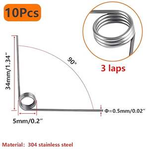 สปริงขดแบบวีที่ทนทาน ปรับได้ 60-180 °   หมุนได้สำหรับถังขยะและกิ๊บติดผม - Product Image 2