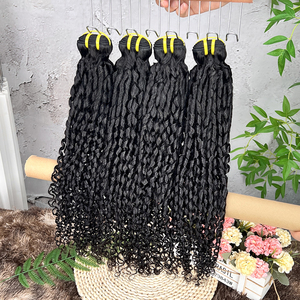 Venta al por mayor de extensiones de cabello humano virgen vietnamita rizado de grado 12A, paquetes de cabello rizado Pixie, proveedor de tramas de cabello. - Product Image 2