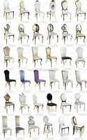 Ensemble table ronde et chaises en or blanc, dossier découpé au laser, acier inoxydable, mobilier pour hôtel, banquet, mariage, événements