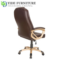 Chaise de bureau de luxe en cuir doré de haute qualité