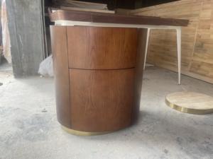 Table de chevet populaire faite à la main, style moderne et luxueux, en bois massif durable, multifonctionnelle pour chambre et salon, avec 2 tiroirs - Product Image 3