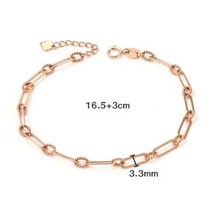 Xinfly Real 18 Carat Gold 3MM 6.5-7.5 Inch Non Tarnish Solid 18k Gold Paperclip <b>Adjustable</b> Link Chain <b>Bracelet</b> - Product Image 4