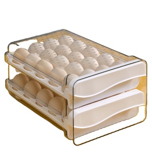 Kitchen Egg Storage Box Refrigerator Special Drawer Type Fresh-keeping Egg Box Shockproof Egg Rack Tray Transparent Creative PC