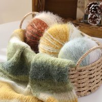 Fil de laine mérinos moelleux de 100g, ultra-doux, teint en segments, mélangé, pour tricot à la main, pull, écharpe, chapeau, pince à cheveux, etc.