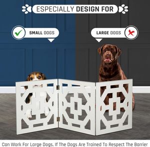 <span class=keywords><strong>Barrière</strong></span> décorative extensible autoportante pour chiens de petite/moyenne taille – Idéale pour les escaliers, les portes et les couloirs - Product Image 3