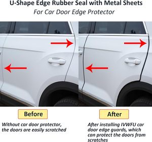 5 mètres voiture en forme de U porte moulure garniture voiture porte bord gardes Clips métalliques coupe-froid protection pointu accessoires extérieurs - Product Image 4