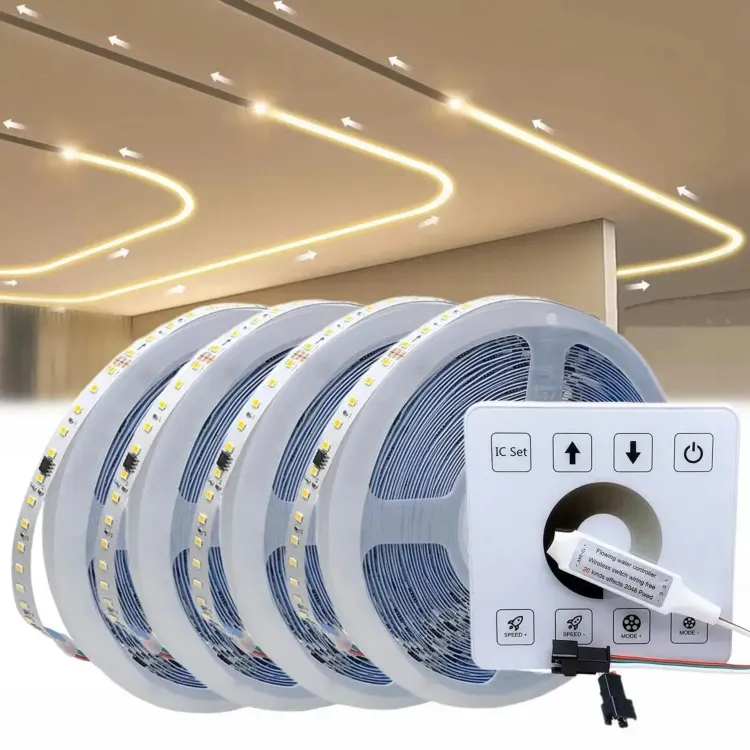 10M 20M DC24V WS2811 LED şerit 120Leds/M akan su akan Led ışık şerit dokunmatik Panel denetleyicisi ile