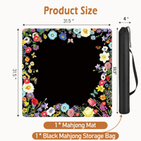 Tapis de table Mahjong floral vintage, personnalisable, antidérapant et insonorisant, populaire en Europe et en Amérique