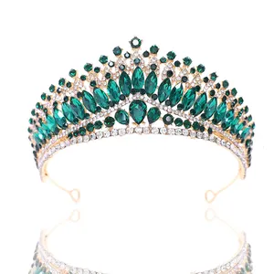Euro-americano diamante accessori per capelli da sposa Bling Beauty Pageant corona diademi barocche di lusso corone nuziali per la sposa