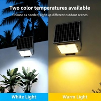 Lampu Dinding LED Tenaga Surya Luar Ruangan IP65 Sensor Gerak PIR ABS Diffuser Persegi Suhu Warna Ganda Sudut Sinar 120