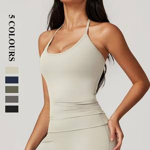 حزام جديد معلق الرقبة جميلة الظهر مع حصيرة الصدر للياقة البدنية ضيق عارضة سرعة التجفيف أعلى للنساء - Product Image 2