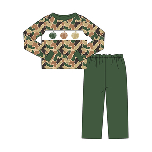 Précommande – Nouveaux ensembles décontractés d'automne pour bébés garçons : chemises à manches longues à carreaux et camouflage, pantalons, pyjamas de boutique - Product Image 2