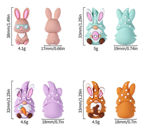 Nouveau dessin animé lapin forme bébé anneau de dentition mâcher Silicone Focal perles en vrac pour stylo fabrication de bijoux sucette chaîne Clip accessoires - Product Image 6