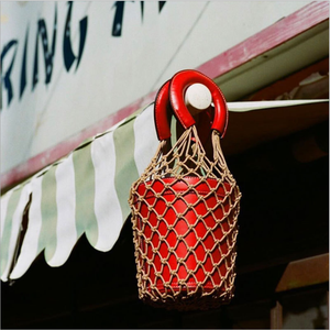 2019 bolsos de cuero de verano Ins bolsa de red de pesca bolsa de red bolsa tejida noche hermana escuela con cubo bolso de mujer - Product Image 3