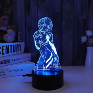 Touch Remote Control AAA Battery & USB Powered Acrylic LED Night <b>Lamp</b> One Piece Anime Figure Dimmable <b>Bedroom</b> Light - Product Image 3