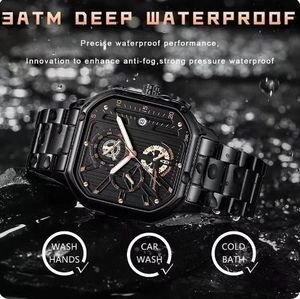 Reloj POEDAGAR 628 de Lujo Casual con 3 Agujas, Reloj de Cuarzo, Cronógrafo, Acero Inoxidable, Resistente al Agua, Luminoso, con Fecha, para Hombre - Product Image 5