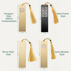 Segnalibri Promozionali in Metallo Rame, Vuoti, Placcati Oro, Incisi, Traforati, in Ottone, con Nappe, Personalizzabili con Logo - Product Image 2